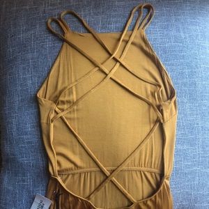 Gold/Mustard strappy back maxi dress
